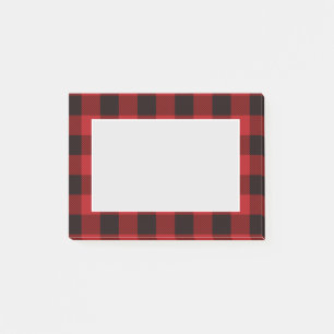 ländliche Winter-Holzfäller-Rot-Buffalo-Karo-Party Post-it Klebezettel