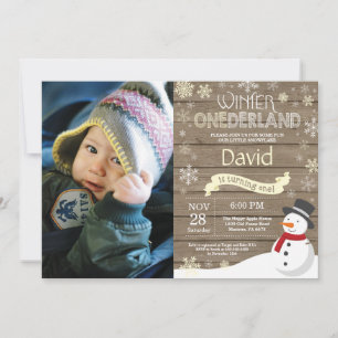 Ländliche Winter Onederland Einladung zum 1. Gebur