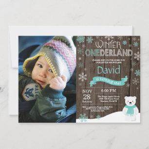 Ländliche Winter Onederland Einladung zum 1. Gebur