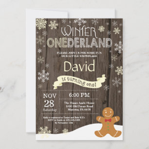 Ländliche Winter Onederland Einladung zum 1. Gebur