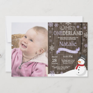 Ländliche Winter Onederland Einladung zum 1. Gebur