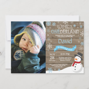 Ländliche Winter Onederland Einladung zum 1. Gebur