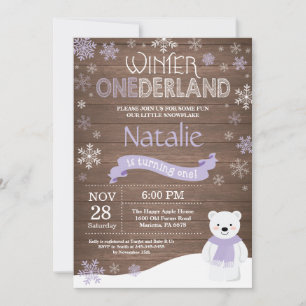 Ländliche Winter Onederland Einladung zum 1. Gebur