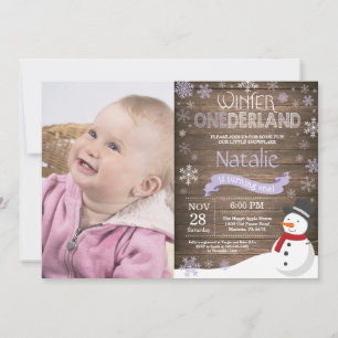 Ländliche Winter-Onederland-Einladung zum 1. Gebur Einladung