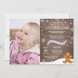 Ländliche Winter-Onederland-Einladung zum 1. Gebur Einladung