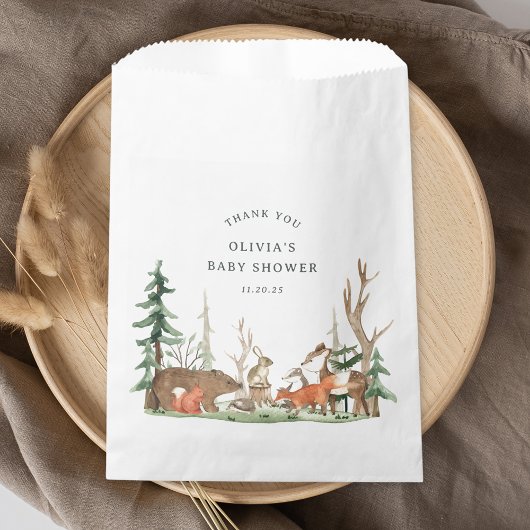 Ländliche Winter-Wald-Babyparty Geschenktütchen