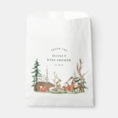 Ländliche Winter-Wald-Babyparty Geschenktütchen (Vorderseite)