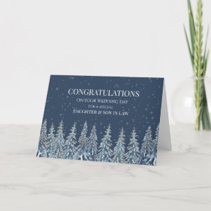 Ländliche Winterhochzeit Tochter Schwiegersohn Dankeskarte