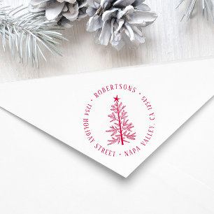 Ländliche Winterkiefer Rücksendeadresse Gummistempel