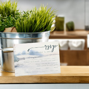 Ländliche Winterlandschaft Hochzeitsmenüwahl RSVP Karte