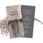 Ländliche Zaun-Post-Länderliste Hochzeitsmenü Menükarte