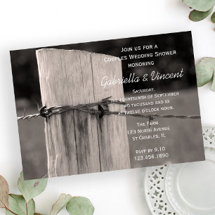 Ländliche Zaun Post Paare Country Wedding Dusche Einladung