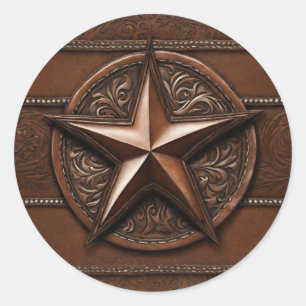 Ländlicher Bauernhaus-Cowboy-Western-Country-Texas Runder Aufkleber