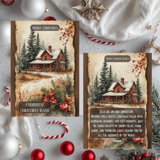 Ländlicher Bauernhaus-Zauber Weihnachten Waldlands