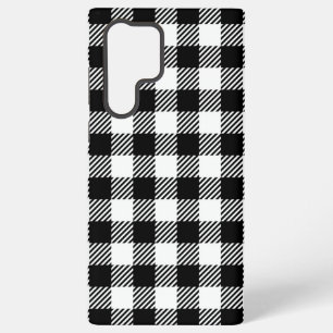 Ländlicher Bauernhausstil Schwarz-Weiß Kariert Samsung Galaxy Hülle