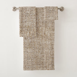 Ländlicher Bauernhof Jute Sackleinen Badhandtuch Set