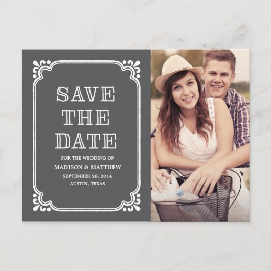 Ländlicher Bilderrahmen | Save the Date Postkarte (Vorderseite)
