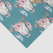 Ländlicher Blumen-Schädel-Boho-Monogramm personali Seidenpapier (Ausschnitt)