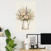Ländlicher Blumenvase Poster (Heimbüro)