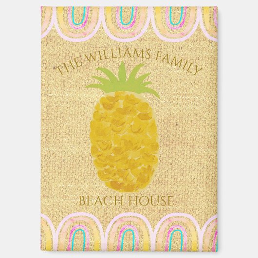 Ländlicher Boho-Ananas Magnet (Vorderseite)