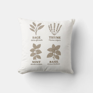 Ländlicher botanischer Charme – Vintage-Kräutergar Kissen