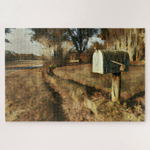 Ländlicher Briefkasten an einer Landstraße Puzzle