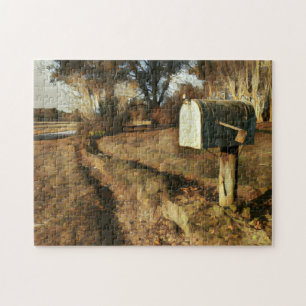 Ländlicher Briefkasten an einer Landstraße Puzzle
