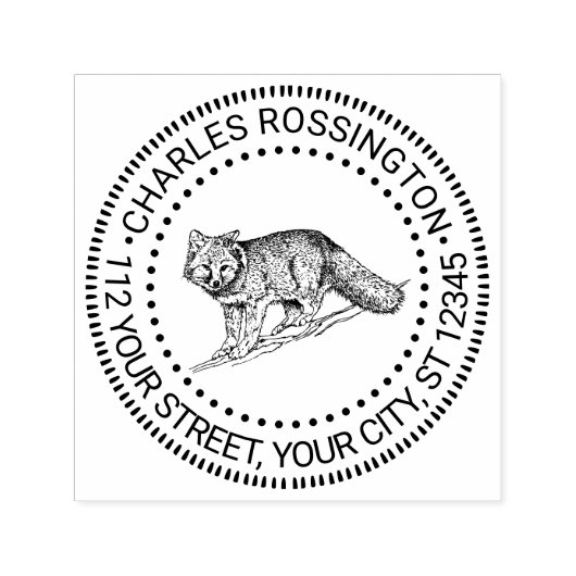 Ländlicher buschiger Fuchs Name Rücksendeadresse Permastempel (Design)
