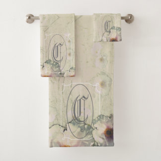 Ländlicher Charme Baum-Pfingstrose Monogramm Badhandtuch Set
