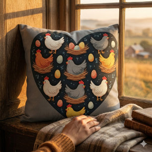 Ländlicher Charme Cottagecore-Farm-Hühner-Muster Kissen