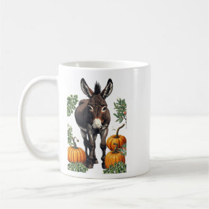 Ländlicher Esel und Kürbisse Farmhouse Herbst Kaffeetasse
