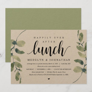 Ländlicher Eukalyptus, Hochzeits-Elopement-Mittage Einladung