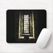 Ländlicher Fensterblick mit Steinmauern und Gebäud Mousepad (Mit Mouse)