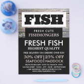 Ländlicher Fischhändler/Ehefrau, Fischmarktwerbung Flyer (Einzeln)