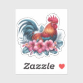 Ländlicher Hahn-Aufkleber – Kühnes Bauernhaustier Aufkleber (Blatt)