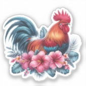 Ländlicher Hahn-Aufkleber – Kühnes Bauernhaustier Aufkleber (Vorderseite)
