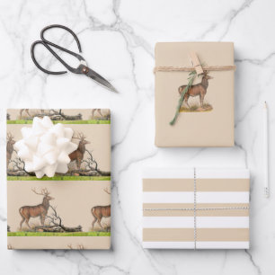 Ländlicher Hirsch Geschenkpapier Set