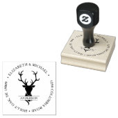 Ländlicher Hirschkopf Geweih | Monogramm Gummistempel (Stempel)