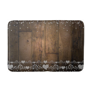 Ländlicher Holz-Glamour mit Diamant-Funkeln Badematte