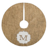Ländlicher Jute-Rostiger Monogramm-Initial-Baumsch Polyester Weihnachtsbaumdecke (Vorderseite)