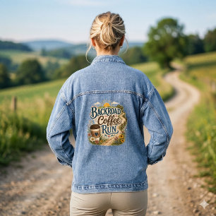 Ländlicher Kaffeelauf Landvolk Sonnenaufgang Jeansjacke