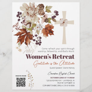 Ländlicher Kirchen-Rückzugsort für Frauen Herbstbl Flyer