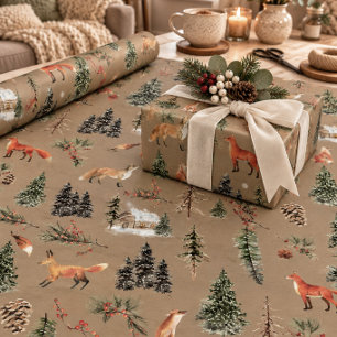 Ländlicher Kraft Alles Wald Rotfüchse Geschenkpapier