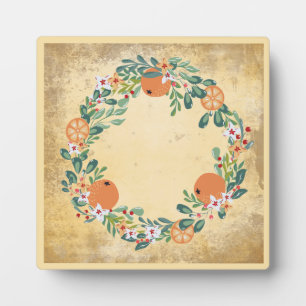 Ländlicher Kranz Traditionell Vintage Floral Elega Fotoplatte