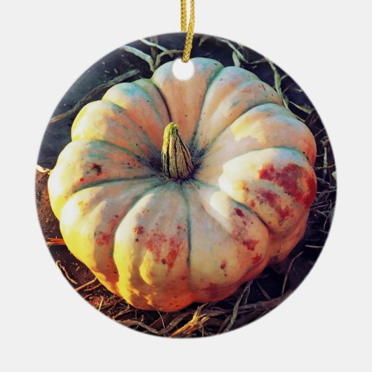 Ländlicher Kürbis Keramik Ornament (Vorne)