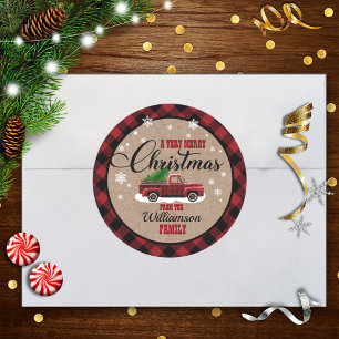 Ländlicher Land-Christmas-Geschenkanhänger-Aufkleb Runder Aufkleber