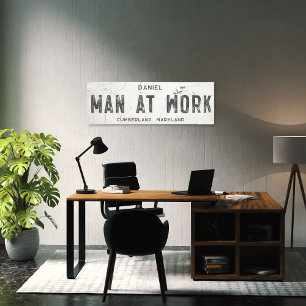 Ländlicher moderner Farmhouse-Männerbüro-Long Leinwanddruck