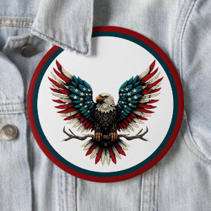 Ländlicher patriotischer amerikanischer/USA-Weißko Button