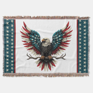 Ländlicher patriotischer amerikanischer/USA-Weißko Decke