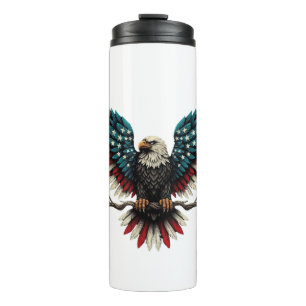 Ländlicher patriotischer amerikanischer/USA-Weißko Thermosbecher